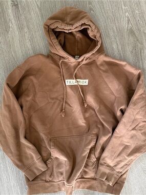Tillamook creamery brown drawstring hoodie sz XL